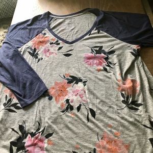 Torrid Floral Jersey Tee size 3X